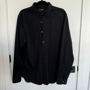 Theory Mens Button Down Dress/Casual Shirt Large Black